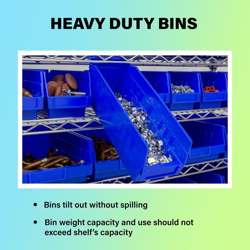Akro-Mils 30110 Plastic Shelf Bins, Heavy Duty Storage Bins for Garage, Closet, and Drawer Organization, 12-Inch x 3-Inch x 4-Inch, Red, 24-Pack - Image 2